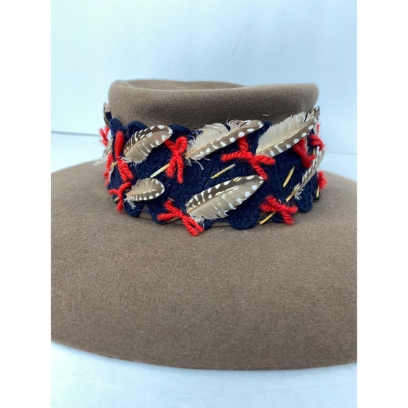 John Frederics,, Fedora, Women, Hat, Brown, w/ Feathers, 1967, New York VTG main image 10
